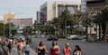 Young Girls Walk People Passing Pedestrians Visit Las Vegas Boulevard Strip Day Video