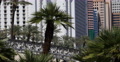 Monorail Departing Train Passing Las Vegas Landmark Tourist Attraction Ride Tour Video