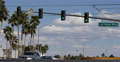 Las Vegas Strip Boulevard Establishing Shot Car Traffic Street Sign Commuter Day Video