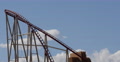 Family Children Riding Roller Coaster High Speed Down Amusement Park Adrenaline Video