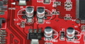 Red Board Modern High Technology Computer Circuits Background Digital Processor Video