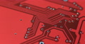 Red Board Circuit Pattern Details Internet Concept Link Connection Network Macro Video