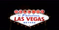 Establishing Shot Las Vegas City Welcome Neon Sign Landmark Night Evening Lights Video