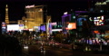 Aerial View Las Vegas Strip Boulevard Rush Hour Night Urban Scene Cars Traffic Video