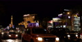 Taxi Cab Passing Car Traffic Center Las Vegas Strip Famous Hotel Casino Landmark Video