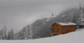 People Family Skiers Skiing Together Frozen Mountain Winter Snow Cover Cable Car Video