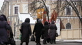 group of religious women worships to Christian god in Kiev, Ukraine .City life i Video