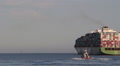 Container Ship Leaves Port Video