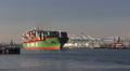 Chinese Container Ship Leaves Port Video