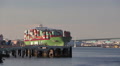 Chinese Container Ship Deaprts Port Video
