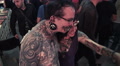 Scary man with tattoos and piercings on the body and face. Video
