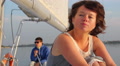 Woman feeling sad after a fight with partner, yachting, tourism Video