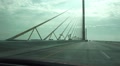 Driving Across Skyway Bridge In Cloudy Day HD Video