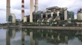 Power Plant By Water With Reflections 4K Video