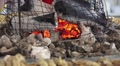 Coal Fire Burning On Mochi Stove HD Video