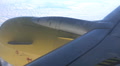 Aeroplane window seat view in flight with turbine Video