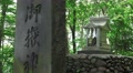 Small Shinto Shrine Stone Pillar In Green Forest 4K Video