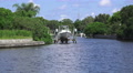 Boat On Lift Docked Along Florida River Video