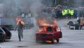 Burning man falls on ground, fire stunt, rescue. Part2of3 Video