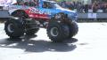 Bigfoot crashing another car, monster truck, extreme stunt show Video