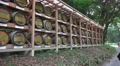 Wall of Wine Barrels At The Meiji Jingu Shrine Video