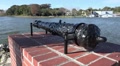 Old Cast Iron Cannon On Display By Shoreline Video