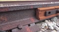 Close Up Tracking Shot Of Railroad Track Joint 02 Video