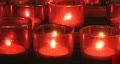 Red church candles. Footage