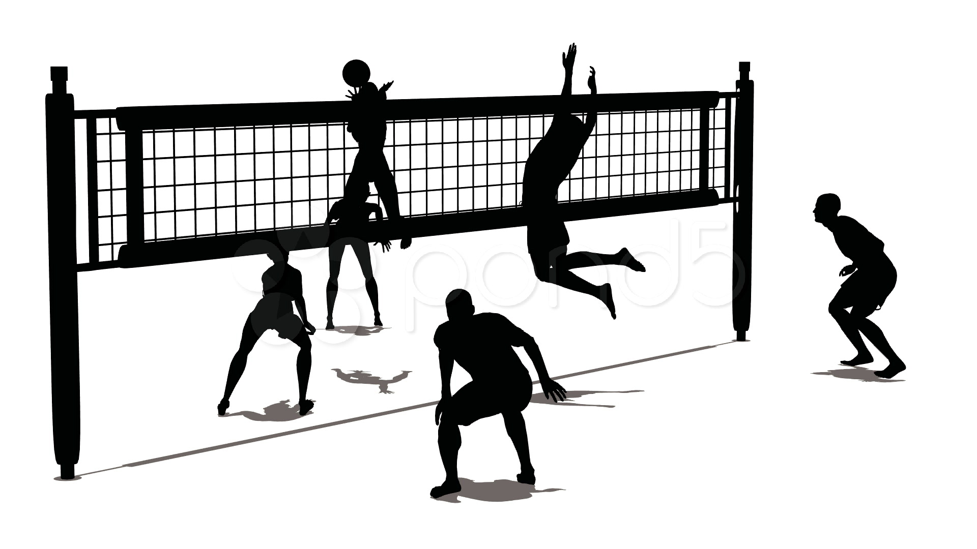 Volleyball silhouette ~ Video Clip #000342967 | Pond5