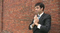 Businessman meditates. Footage