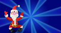 Santa Claus dance on blue Footage