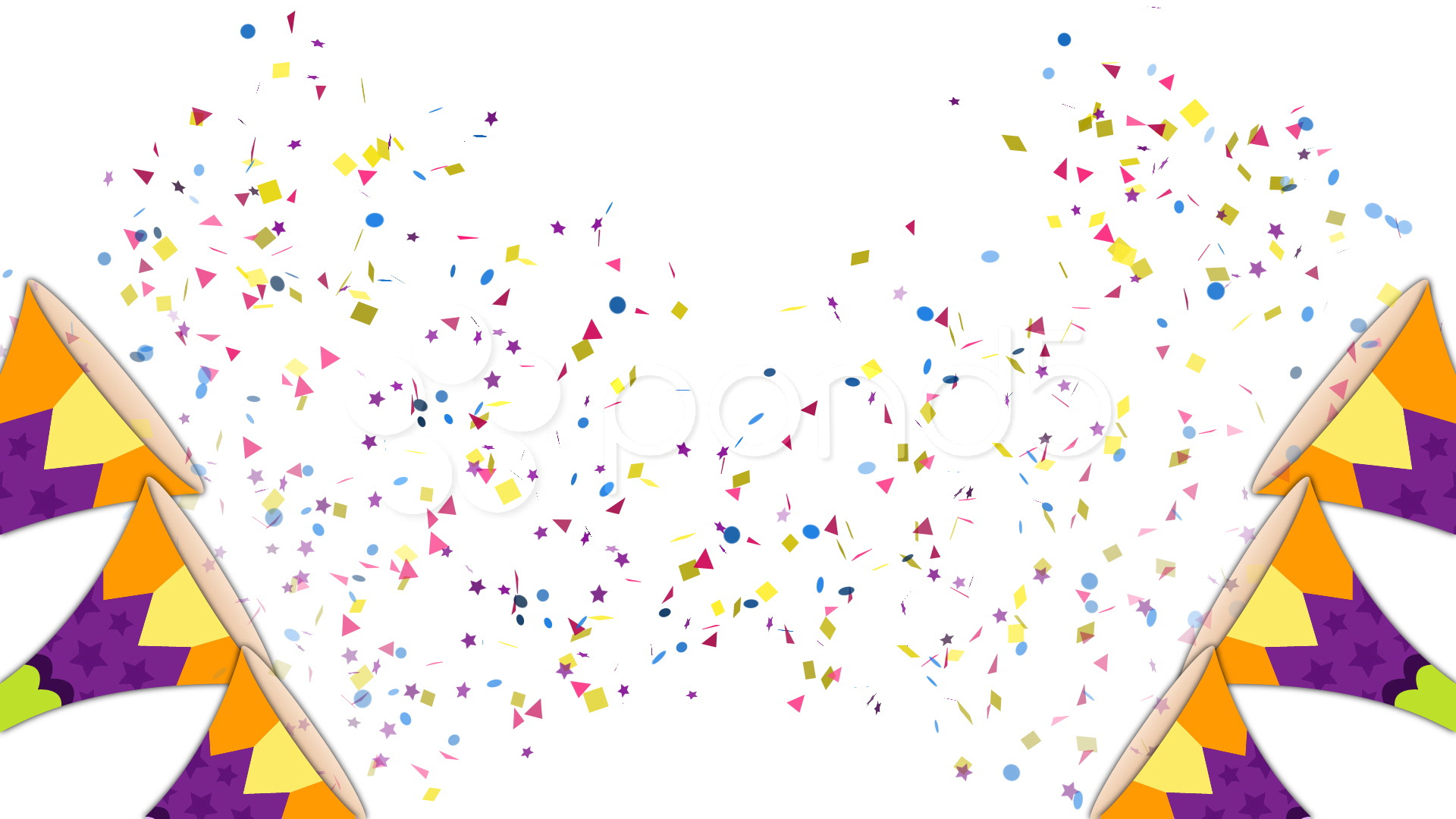 Confetti Trumpet (White Background) HD ~ Stock Video #693635