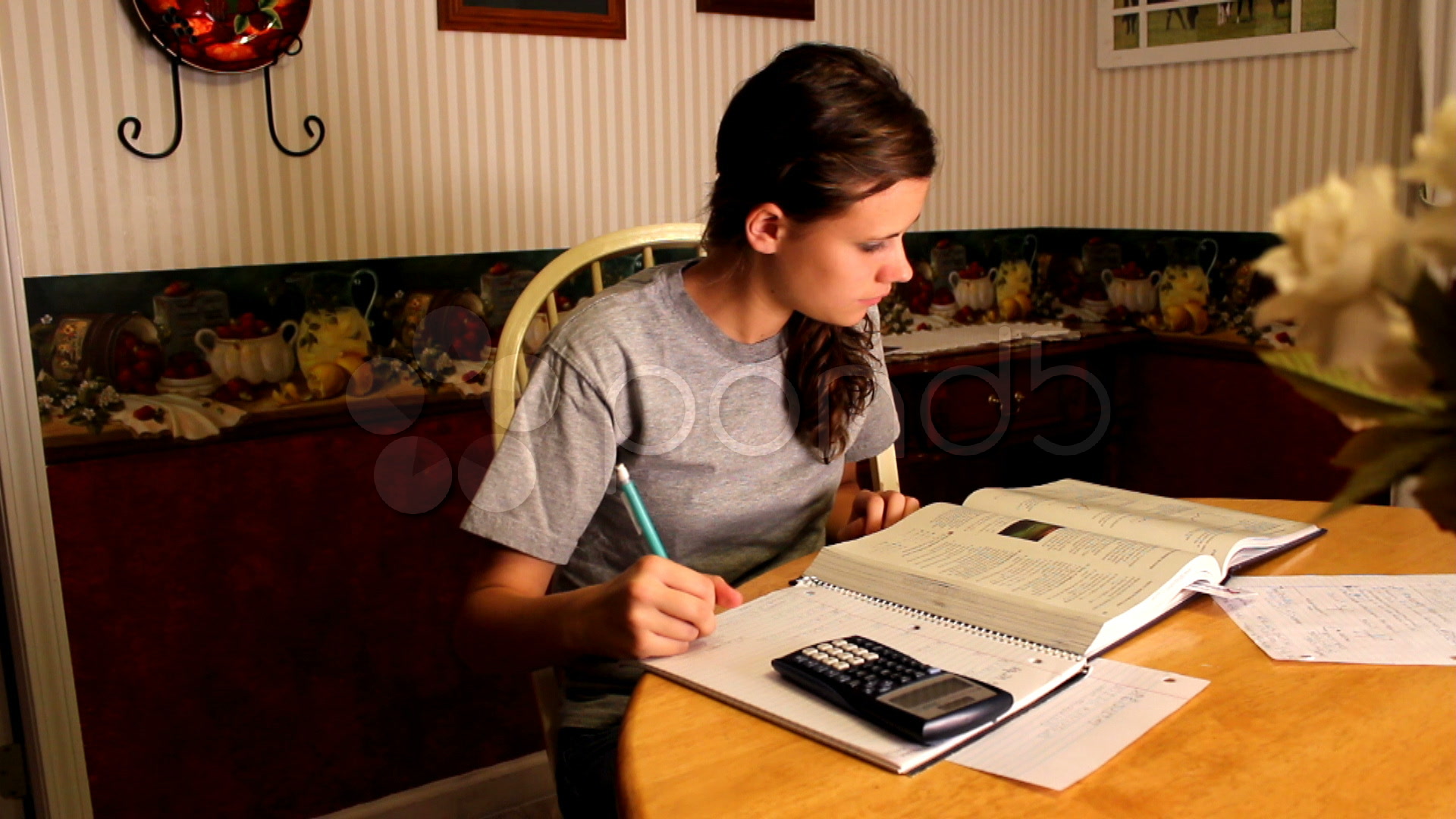 student doing homework