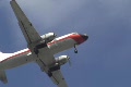 VERY OLD CARGO PROPELLER PLANE from below Footage