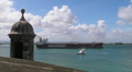 Puerto Rico - HD Oil Fuel Tanker leaves Caribbean port 1 Footage