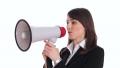 Megaphone executive. Footage