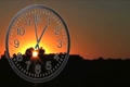 Clock With Sunset Time Lapse 02 Footage