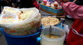 Salad and thai food on sale on the streets of Bangkok, Thailand Footage
