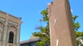 Puerto Rico - Old Olive Green Colonial Era Historic Building w big clock V3 Footage