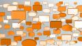 many orange conversation icons for social network concept HD Footage