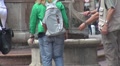 Tourist people enjoy Fountain Neptune Bologna Italy tourism attraction iconic Footage