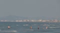 People playing games and swimming in Adriatic sea, Rimini, Italy, Footage