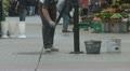 Man filling up his pail with fresh water Footage