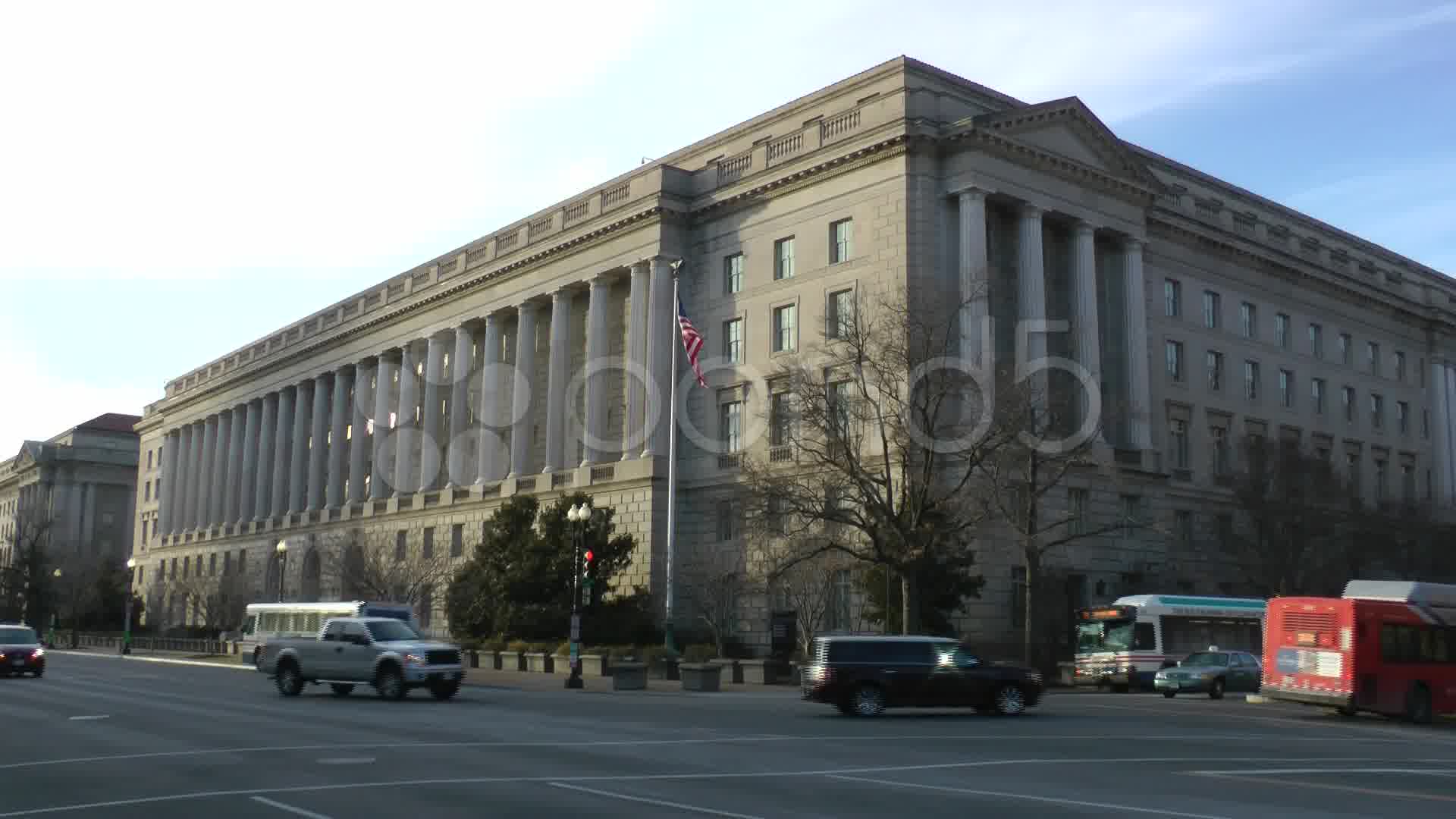 IRS Headquarters Building, Washington, DC, wide shot Footage 10757253