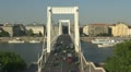 Elizabeth Bridge and aerial view of Budapest, Hungary Footage