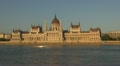 The Budapest Parliament and boats traffic, Budapest, Hungary Footage