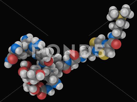 Stock Illustration of bleomycin drug molecule