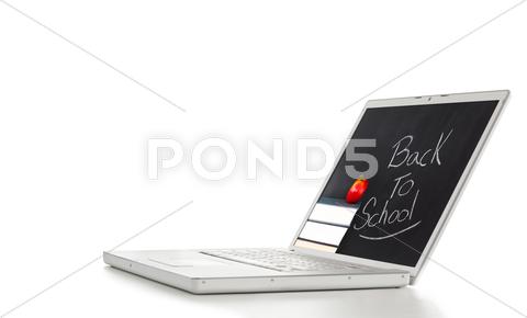 Stock Illustration of Modern and stylish laptop on a table