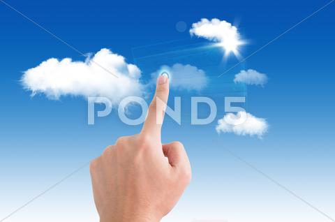 Stock Illustration of colud computing concept and network diagram