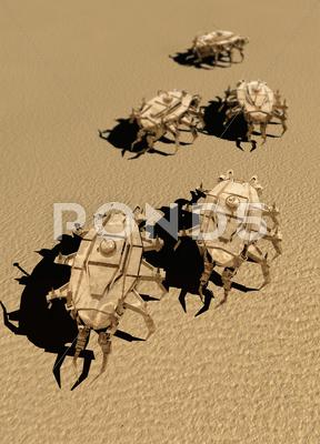 Stock Illustration of nanorobot army, artwork